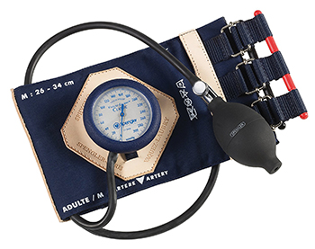 Sphygmomanomètre (tensiomètre) manuel sans latex, pour adultes.