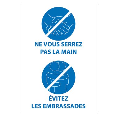 Panneau signalisation gestes barrières COVID-19
