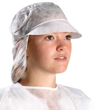 Casquette blanche avec visière jetable