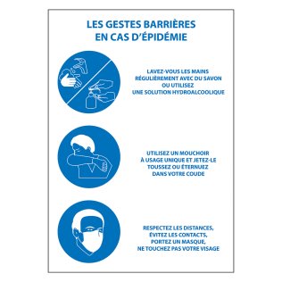 Panneau gestes barrières COVID-19