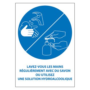 Panneau gestes barrières lavage des mains