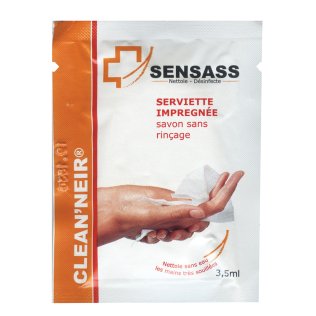 Lingettes imprégnées de savon sans rinçage Clean'Neir - Pochette de 10