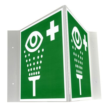 Panneau signalisation d’urgence 3D lave-oeil