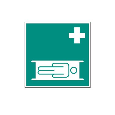 Panneau signalisation d’urgence brancard