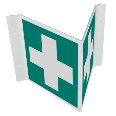 Panneau signalisation d’urgence 3D premiers secours