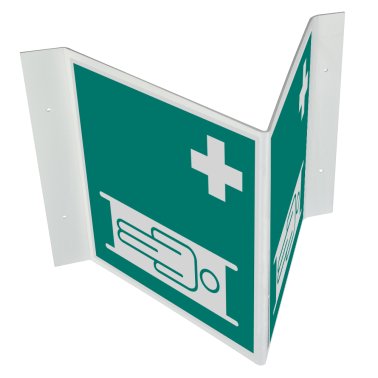 Panneau signalisation d’urgence 3D infirmerie