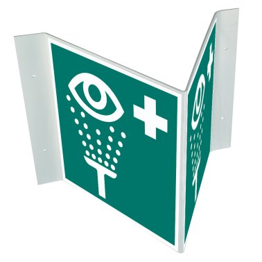 Panneau signalisation d’urgence 3D lave-oeil