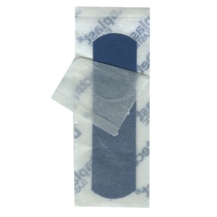 Pansement occlusif alimentaire bleu avec compresse centrale