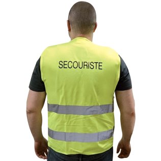 Gilet de sécurité haute visibilité vert - Marquage au dos secouriste