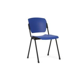 Chaise visiteur en plastique bleue