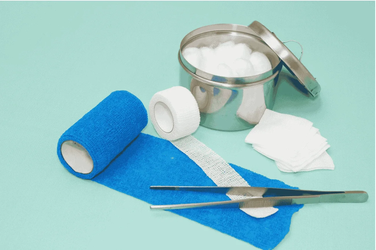 soins et pansements coton et compresse