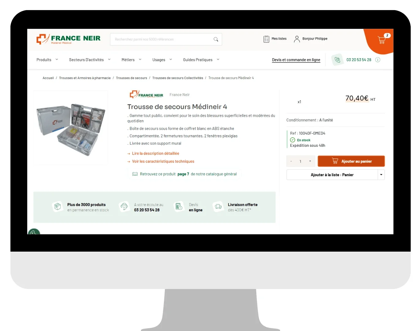 page produit détaillé