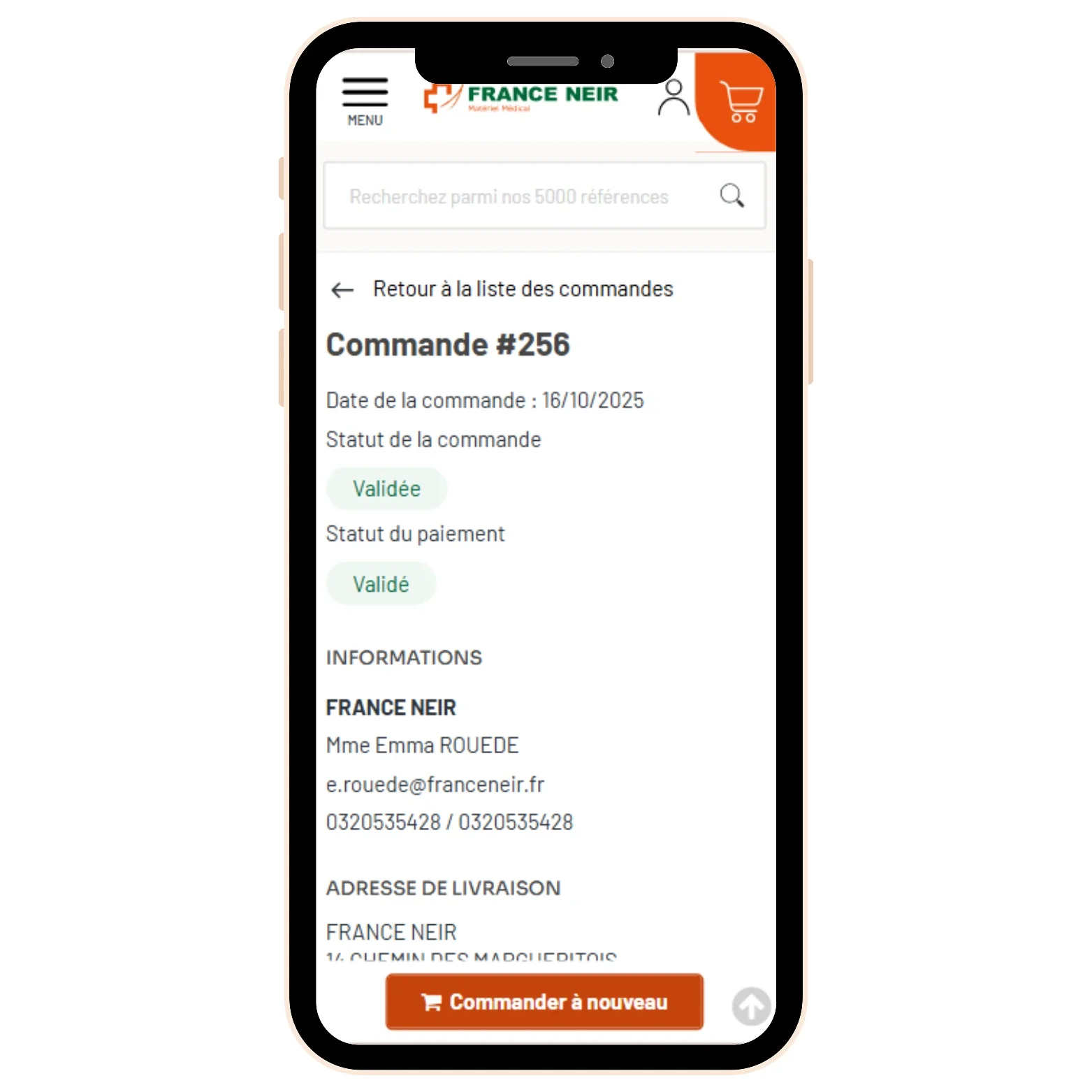 Commandez à nouveau version mobile