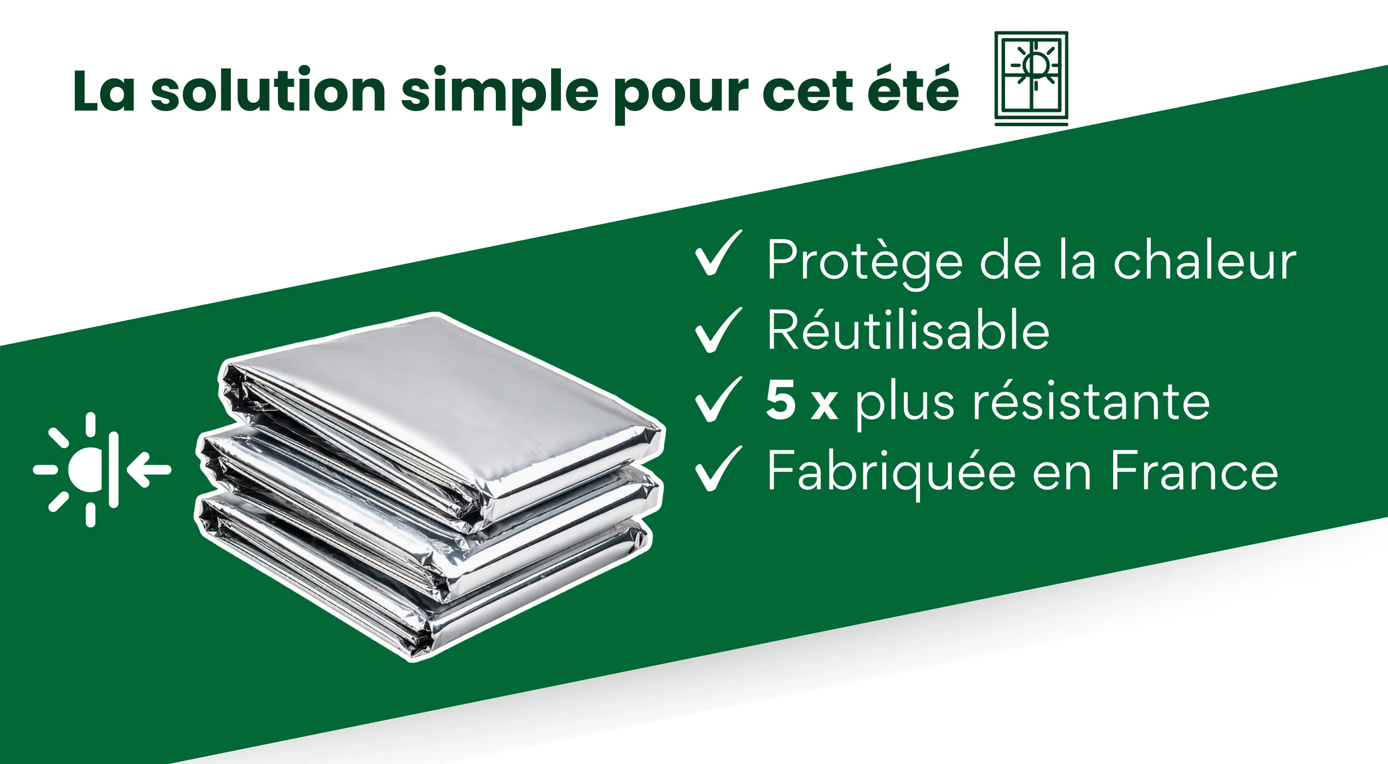 Bannière home page - Couverture de survie réutilisable