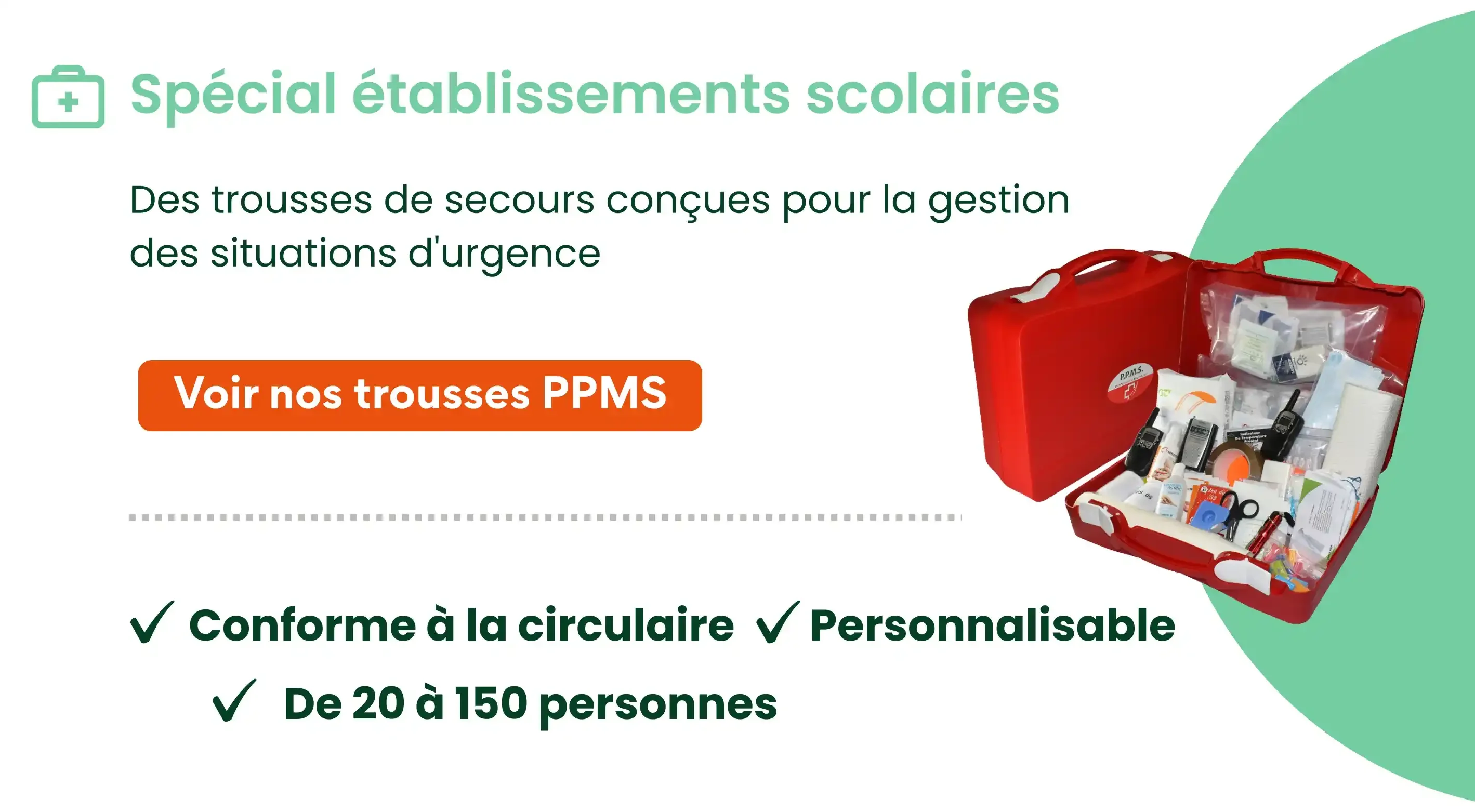 Bannière HP - Nos trousses de secours PPMS